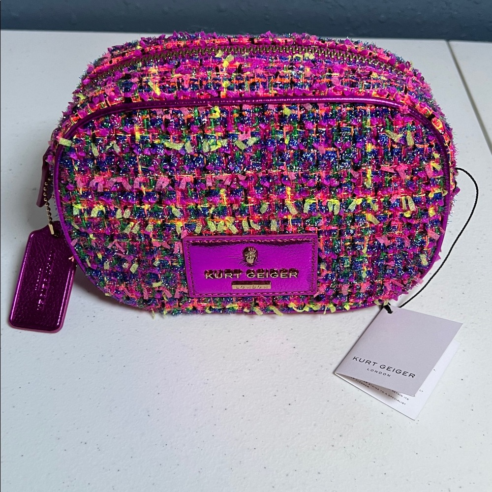 Kurt Geiger Tweed Chiswick Camera Crossbody Bag